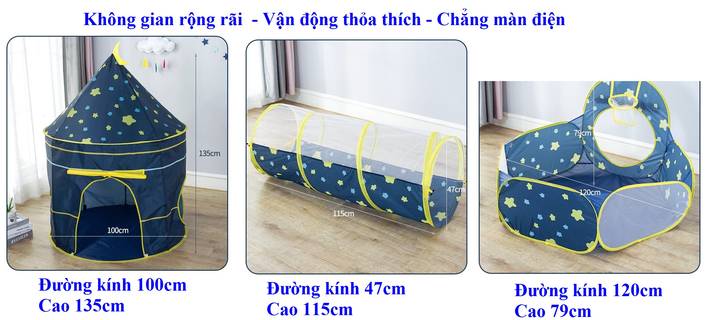 Lều vải trẻ em [Không kèm banh] nhà banh đồ chơi cho bé