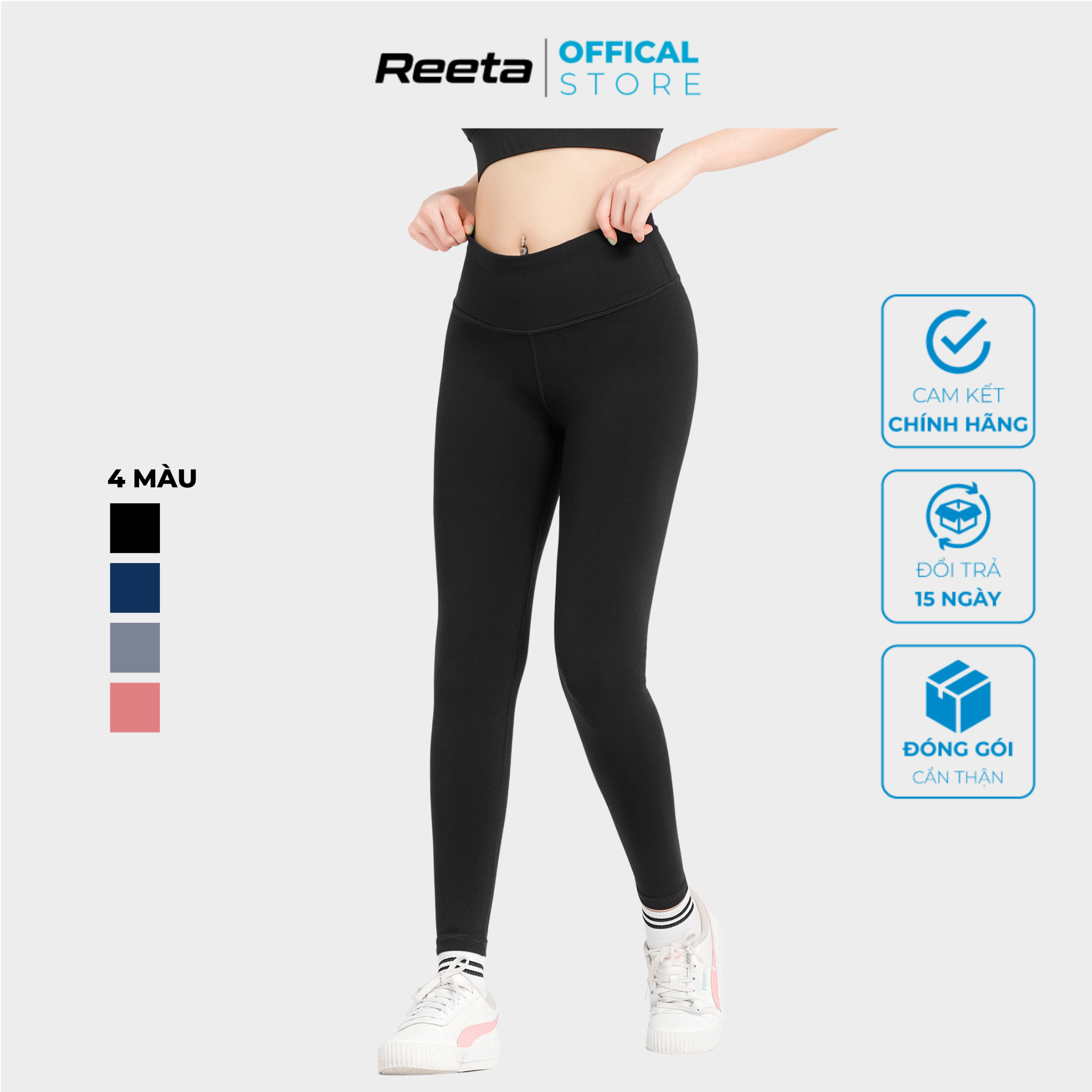 Quần legging dài nữ REETA vải thun dày dặn co giãn tốt, tôn dáng, nâng mông tự tin tập luyện và nhiêu màu sắc - A1797