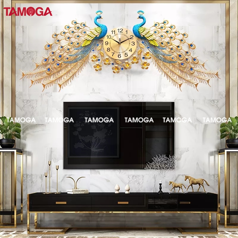 Đồng hồ tường decor trang trí công mạ hiện đại TAMOGA MIVINSI 686