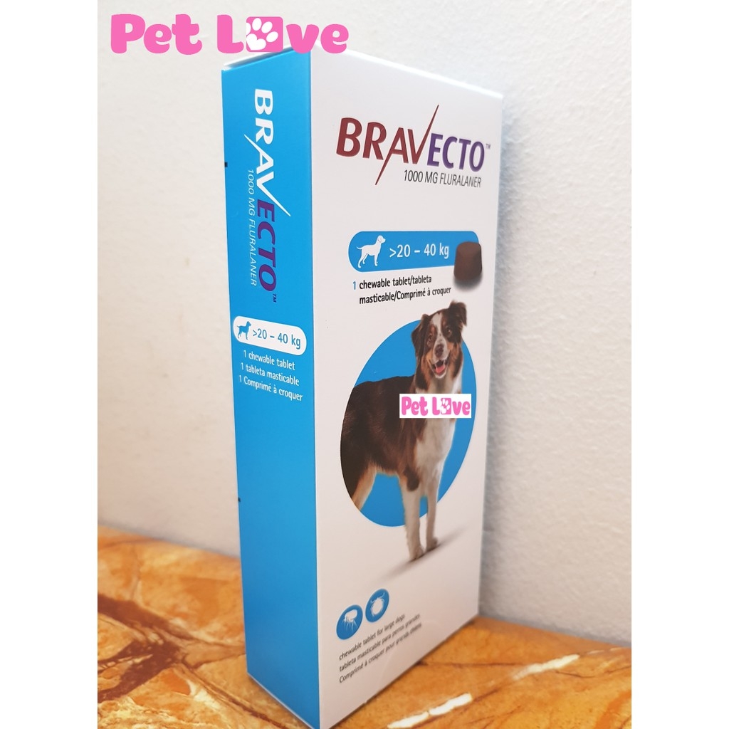 Bravecto diệt ghẻ, ve rận, bọ chét (chó 20 - 40kg)