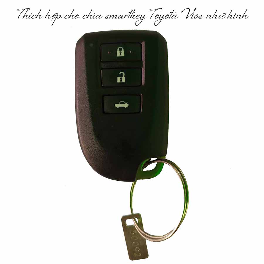 Bao da chìa khóa smartkey dành cho xe hơi Toyota Vios (Nâu)