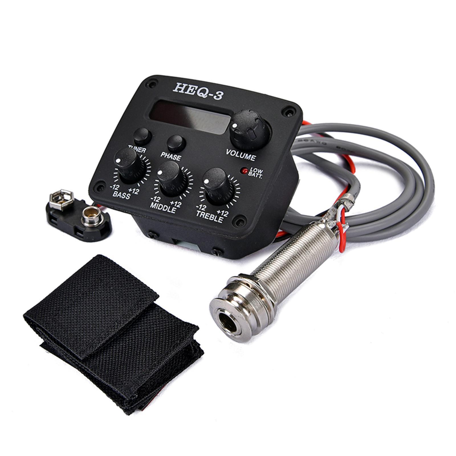 Acoustic Guitar 3 Bands Preamp Pickup Equalizer LCD Guitar Accessories