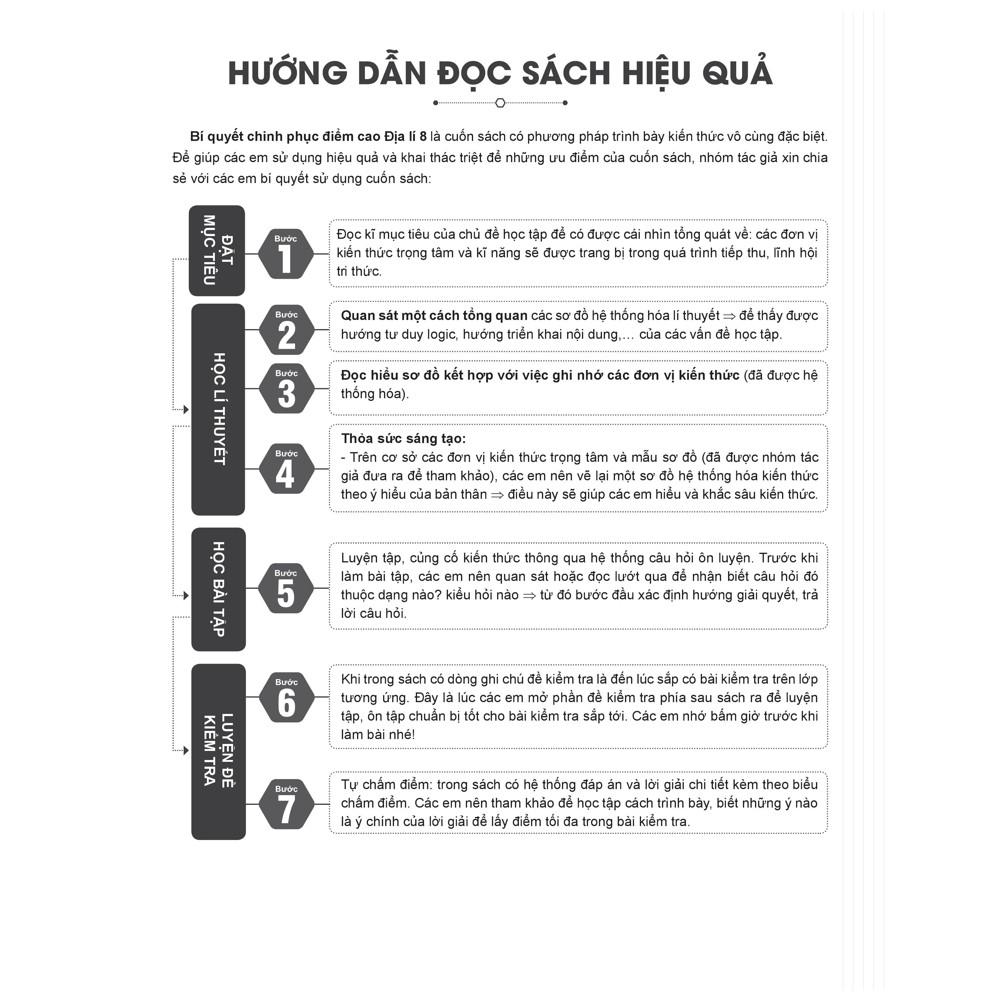 Sách - Bí quyết chinh phục điểm cao môn Địa lí 8 - NXB Đại học Quốc gia Hà Nội - Tự học điểm cao dễ dàng