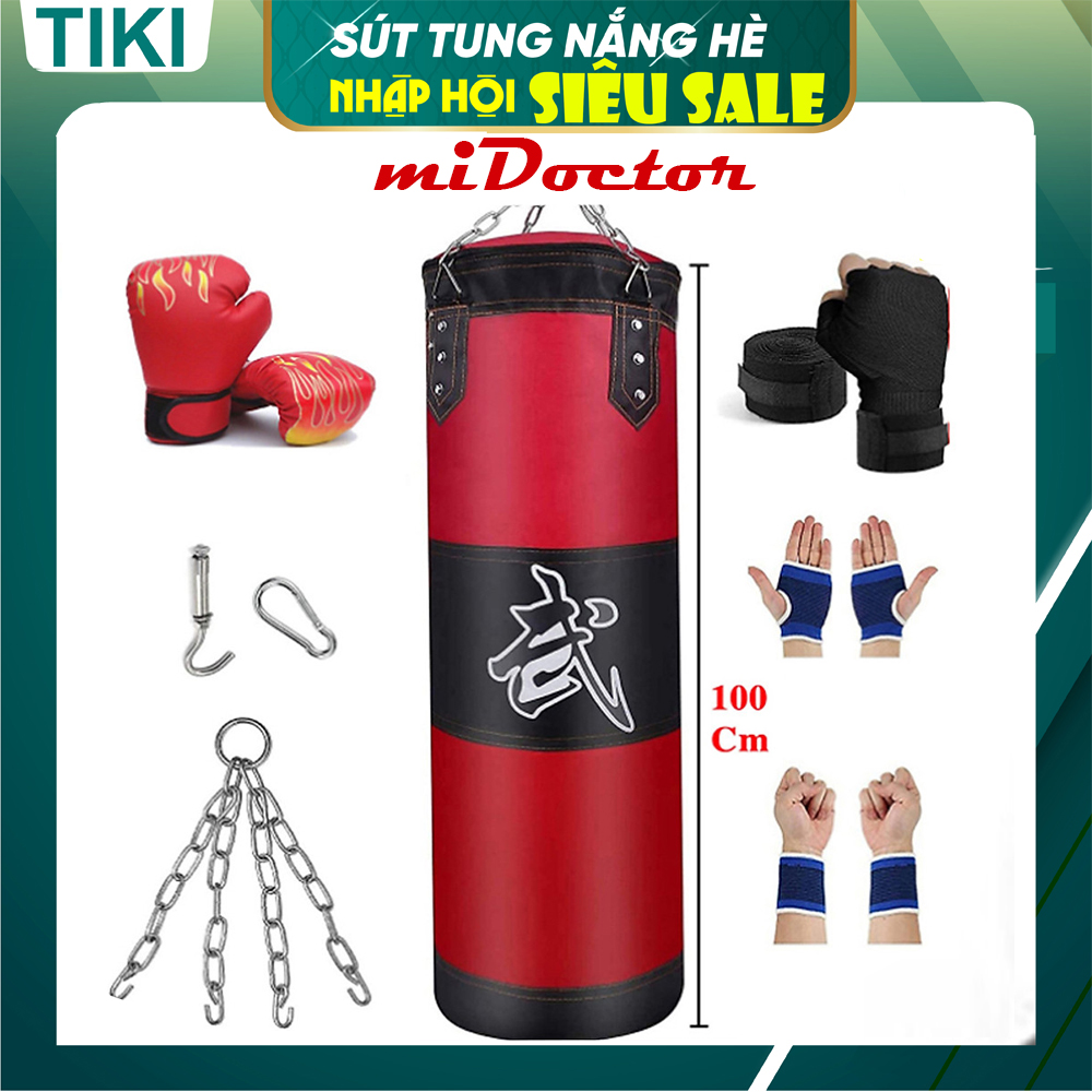 Vỏ Bao Cát Đấm Bốc 3 Lớp Cao Cấp – Vỏ Bao Cát Boxing Chính Hãng miDoctor, Trụ Đấm Bốc Treo