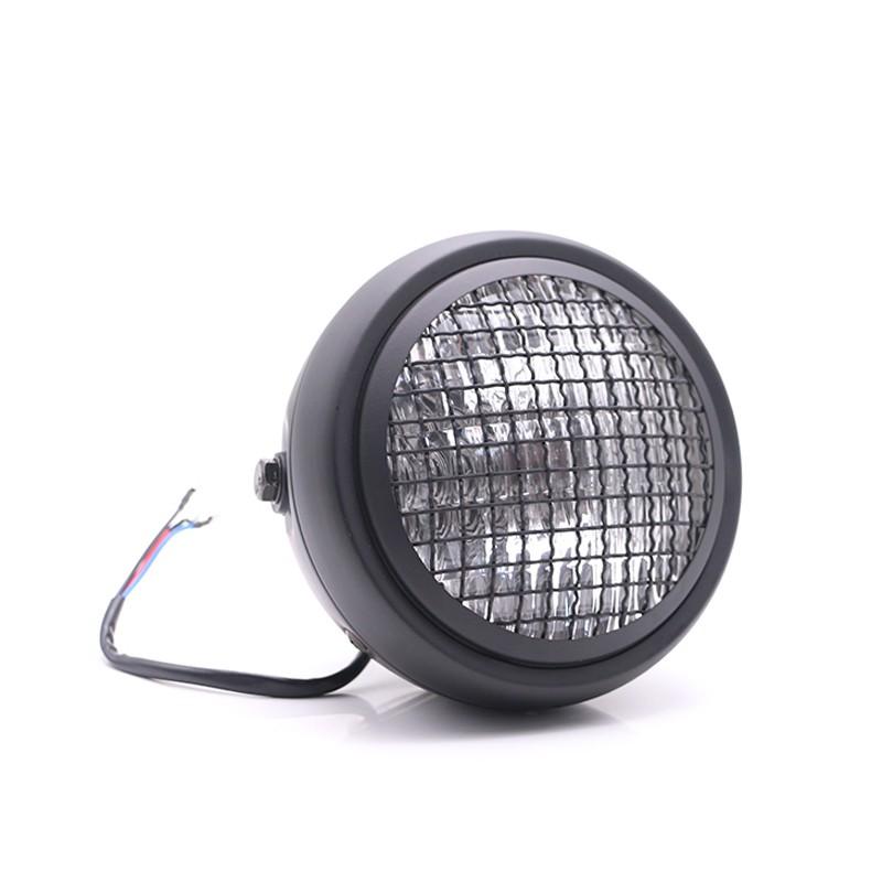 Đèn pha xe máy 12V 5.75 " Metal Grid retro cho Harley Cafe Racer