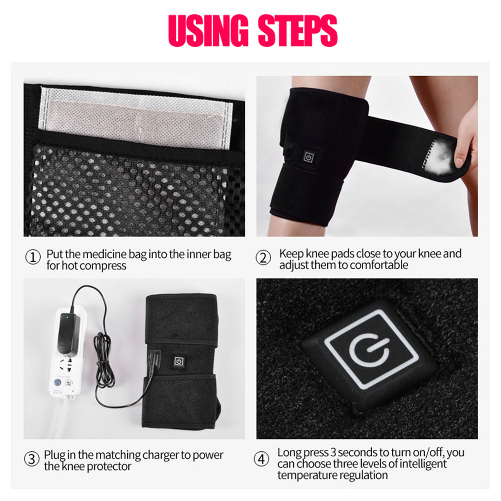 Băng đầu gối Brace Wrap Hỗ trợ tấm sưởi ấm đầu gối giảm đau của Mỹ
