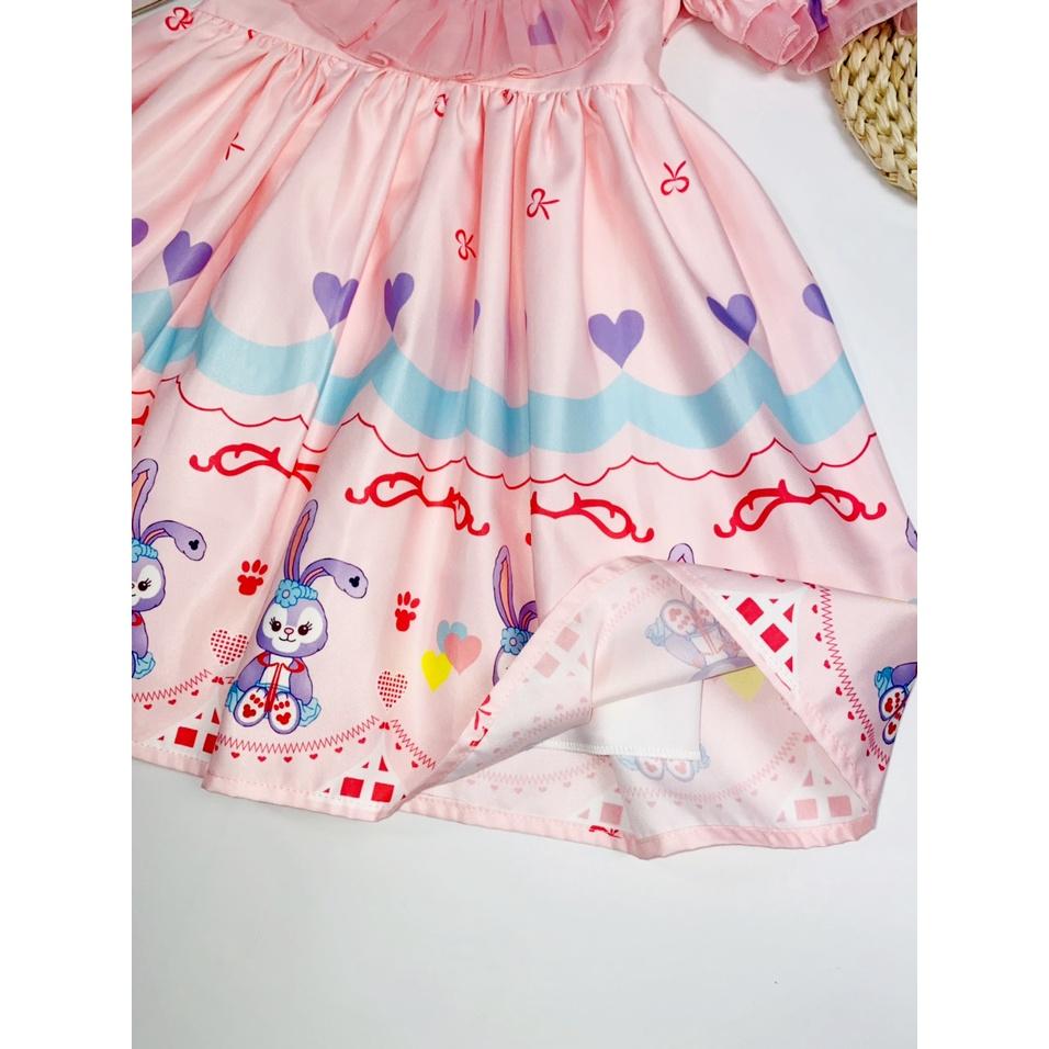 Đầm bé gái LIKEKIDS váy họa tiết thỏ xinh xắn dành cho trẻ em mẫu giáo tiểu học từ 1 tuổi đến 10 tuổi