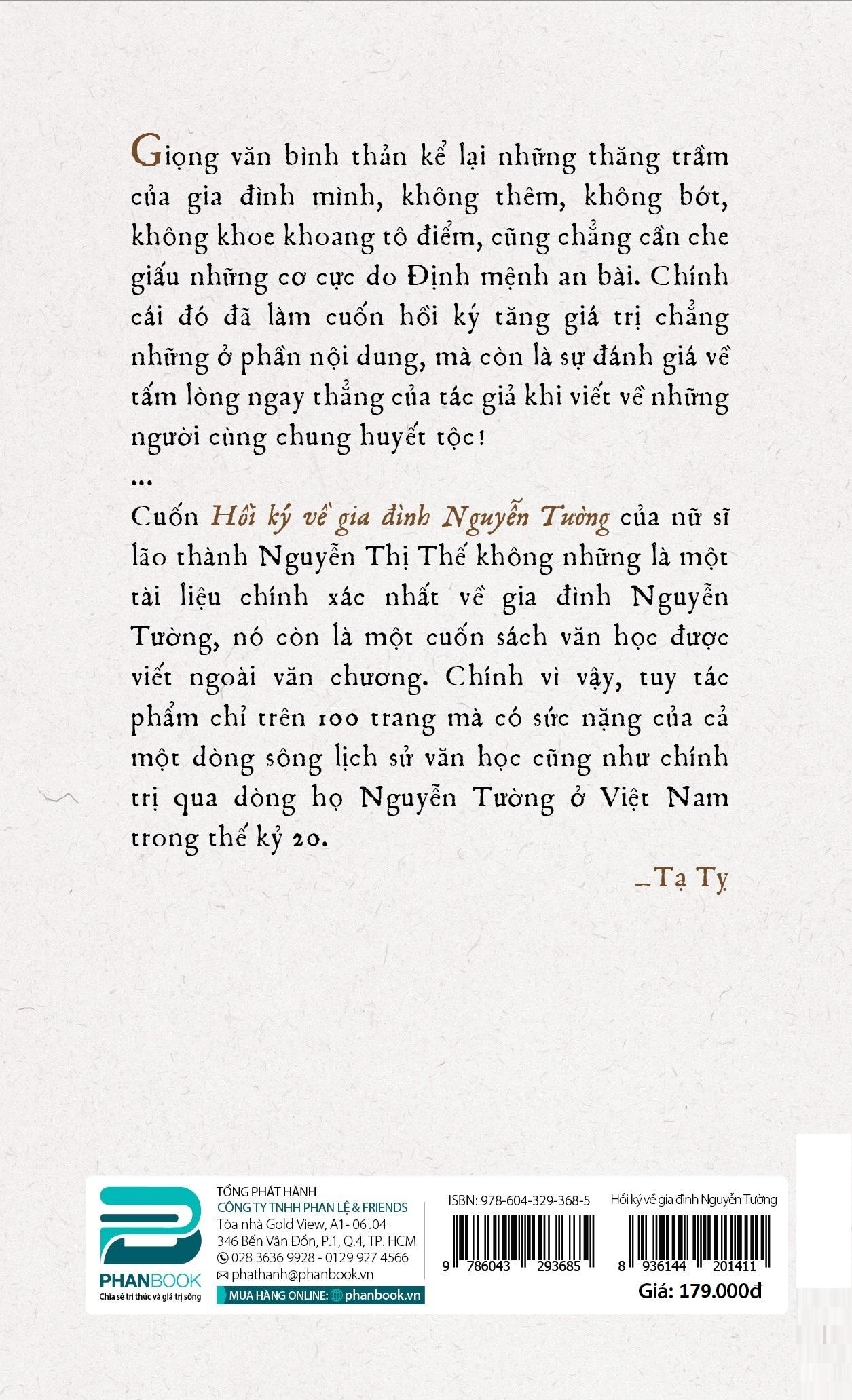 Hồi Ký Về Gia Đình Nguyễn Tường