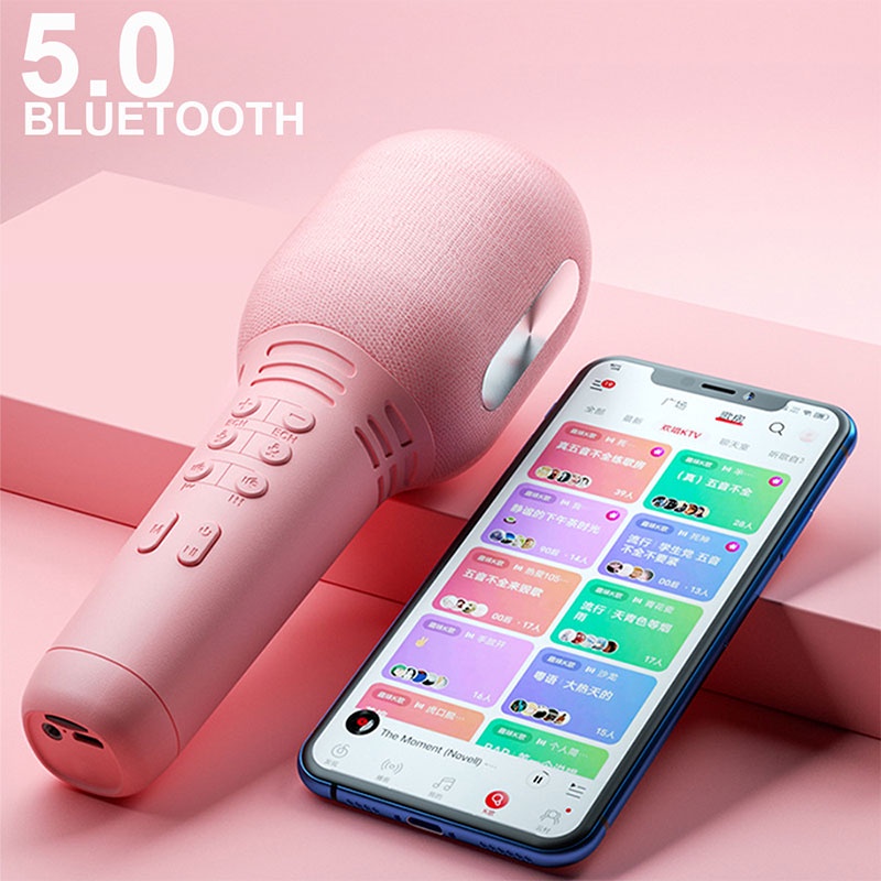 Micro karaoke Bluetooth kèm Loa Âm thanh cực đỉnh Hát Cực Hay nhập khẩu cao Cấp Cắm thẻ nhớ 3 trong 1- Hàng chính hãng