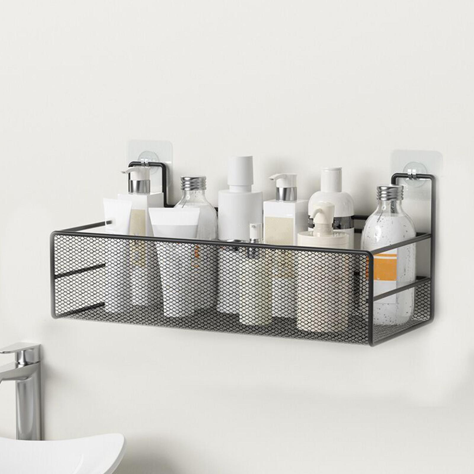 Shower Caddy Bathroom Shelf Organizer Wall Mounted Bathroom Shelf No Drilling Adhesive Shower Storage Basket Rack