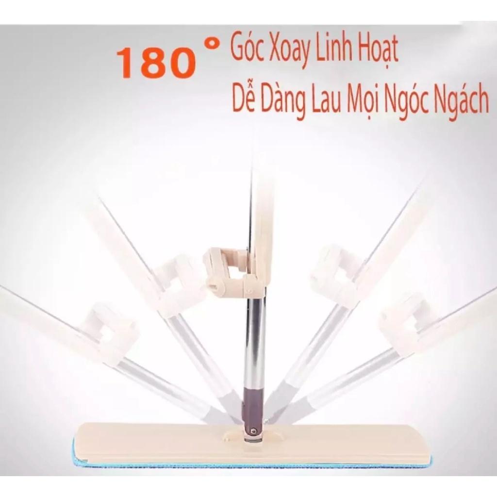 Cây Lau Nhà Thông Min Thiết Kế Tự Vắt Không Làm Bẩn Tay, Chất Liệu Nhựa ABS ,Tặng 2 Miếng Lau Thay Thế