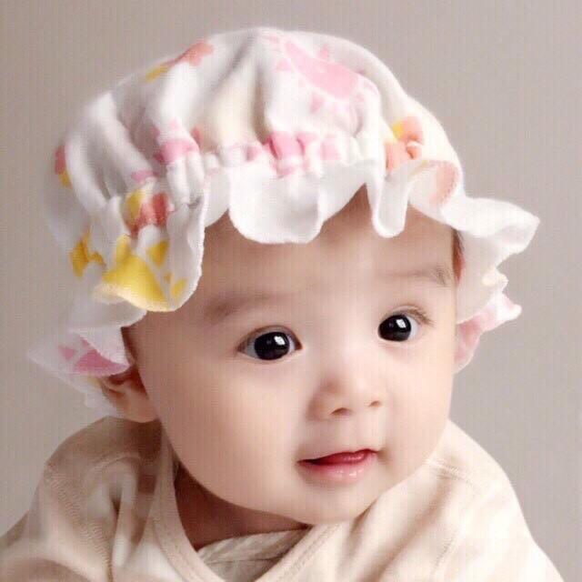(0-3m) Mũ / Nón Bèo Chất Cotton Dễ Thương Cho Bé Gái Sơ Sinh