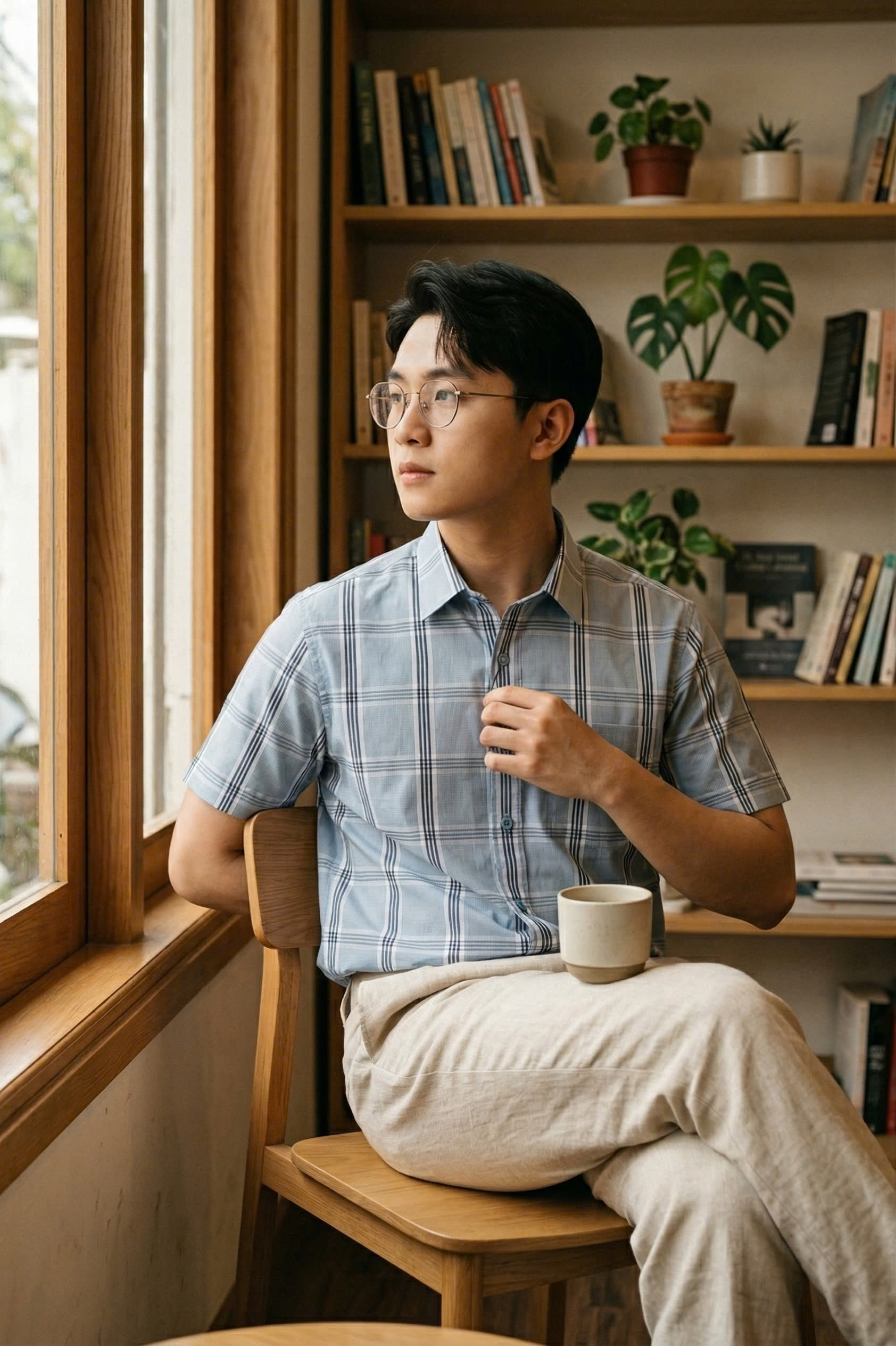 Áo sơ mi tay ngắn Khatoco Sale 20% 350k(Giá tem 438k)(S)