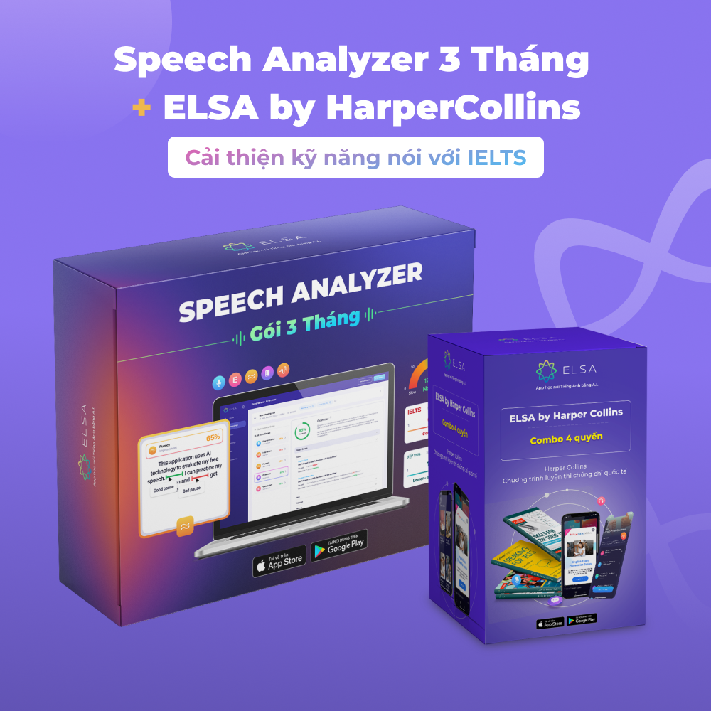 Hình ảnh Combo Phần Mềm Speech Analyzer 3 tháng và trọn bộ Khóa luyện thi chứng chỉ quốc tế ELSA by HarperCollins