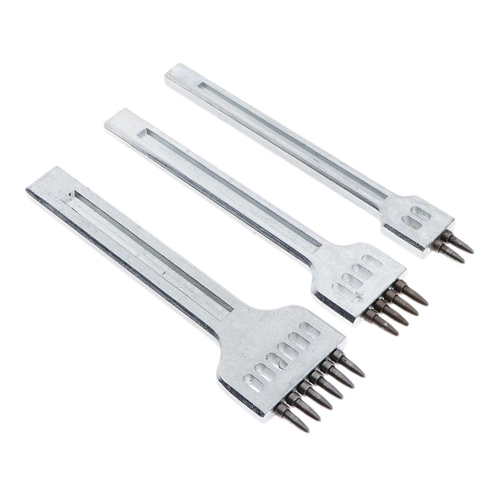 3Pcs 4mm French Style Leather Craft Hole Lacing Stitch Punch  Tool