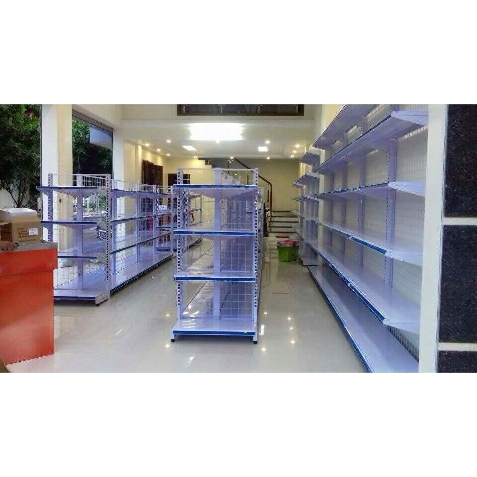 Giá kệ siêu thị đơn Dài 90cm x cao 180 x rộng 40cmx 5 tầng - Áp Tường Bộ Độc Lập