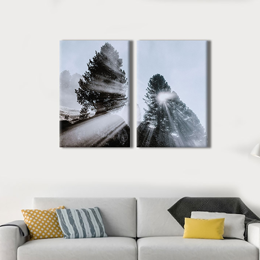 Bộ 2 Tranh Canvas Cây Cao Bóng Cả - W120