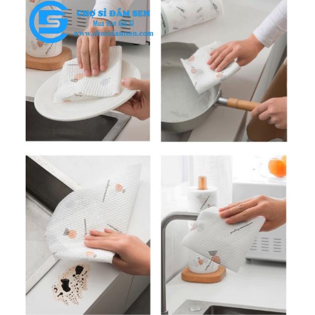 Cuộn khăn giấy lau bếp size 20cm Cuộn khăn giấy đa năng có thể tái sử dụng G270-KhanGiayLauBep-20cm