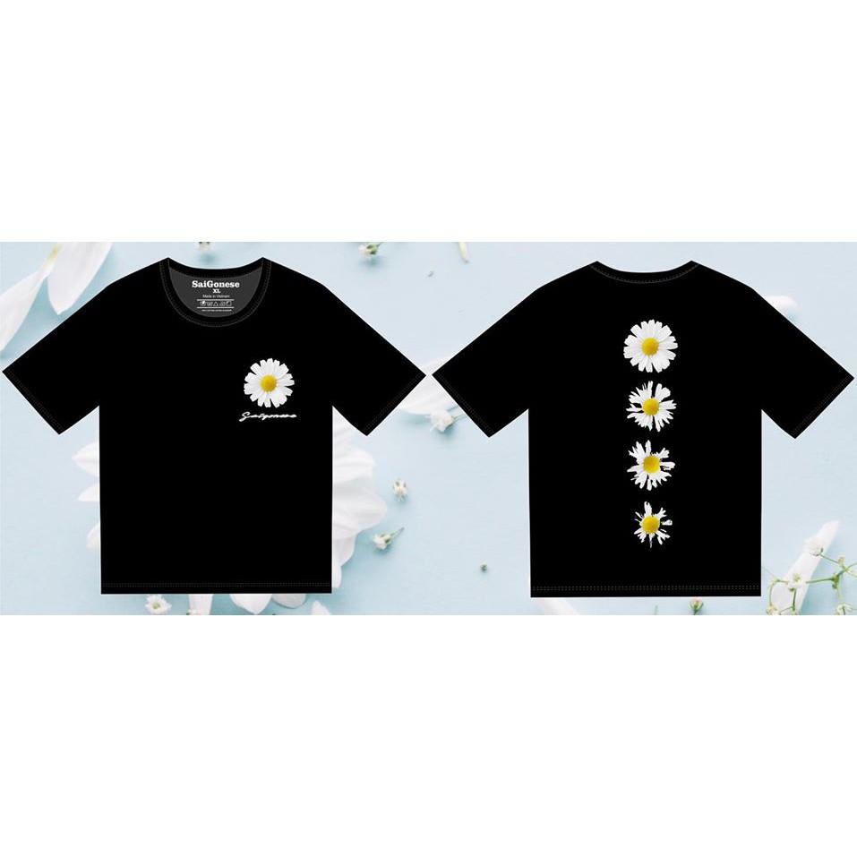 Áo Thun Nam Nữ Hoa Cúc Tay Lỡ Unisex