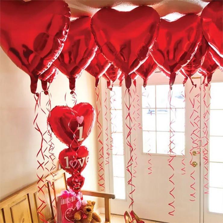 Bong Bóng Trái Tim I Love You Trang Trí Phòng Cưới