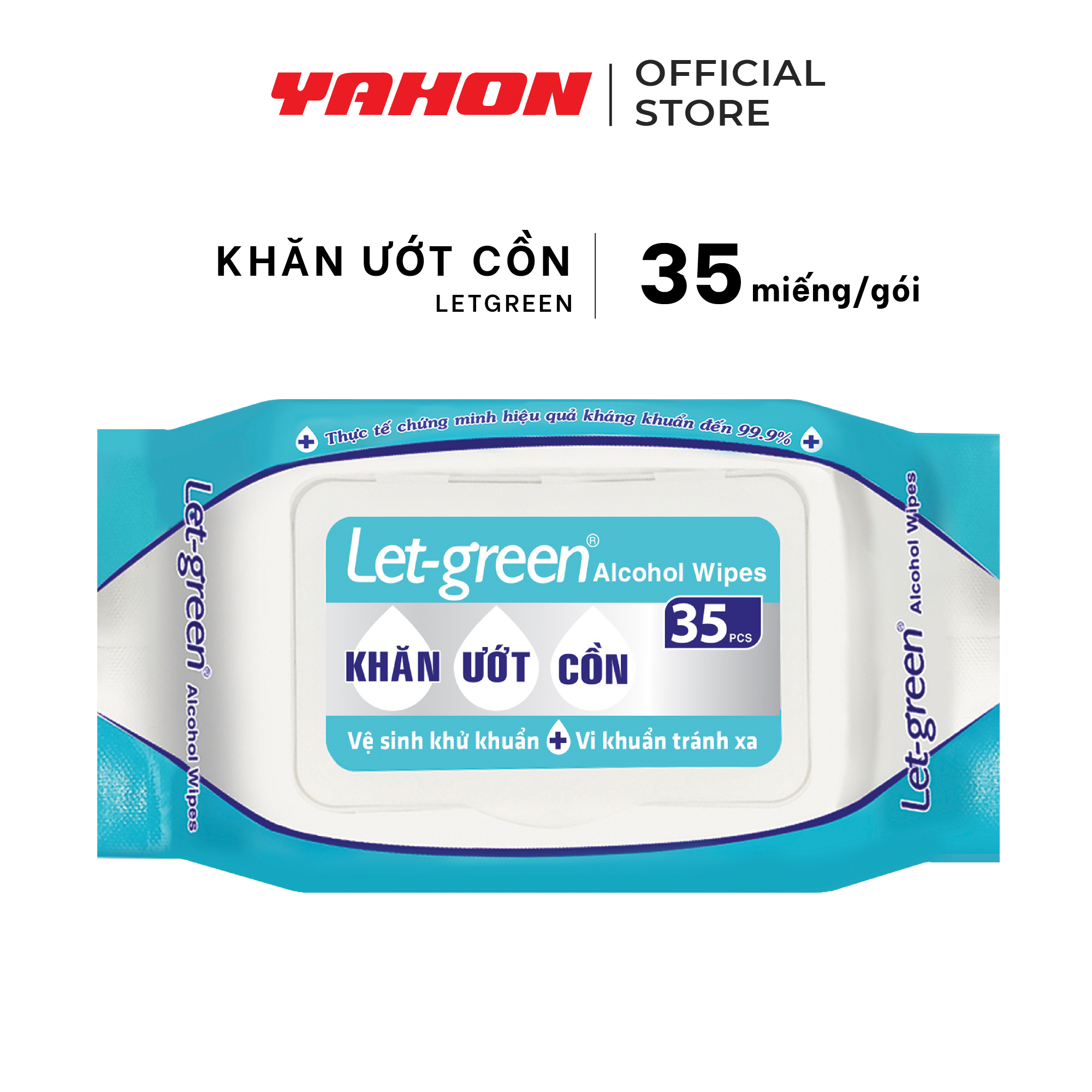 Combo 6 Bao Khăn Ướt Cồn LET-GREEN, 35 Miếng/Bao