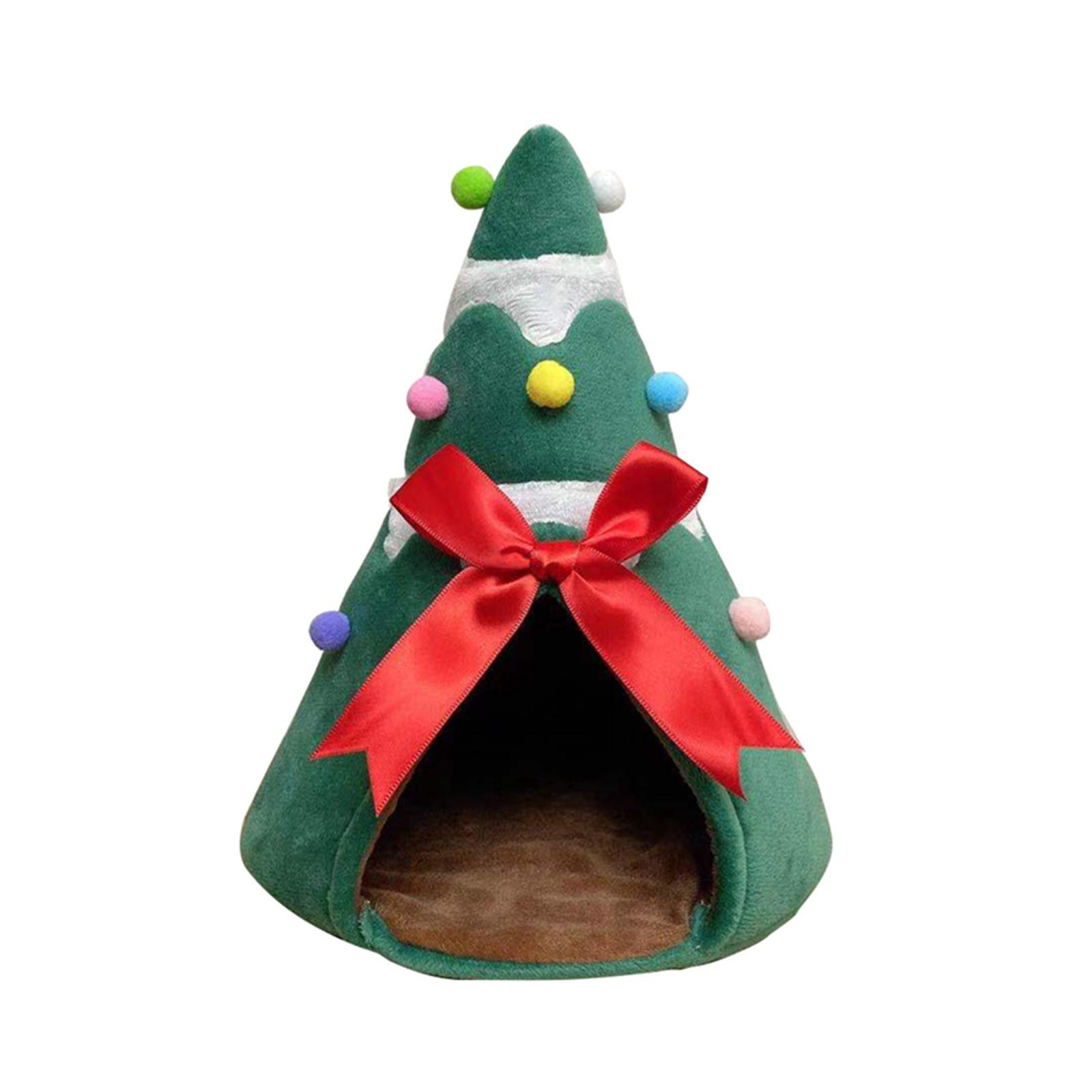 Cat Bed Christmas Tree Shape Warm Comfortable Soft for Sleeping Pet Accessories