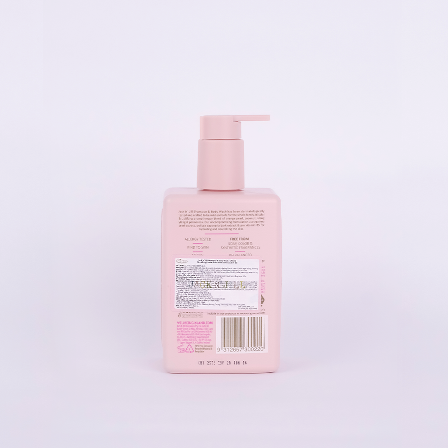 Sữa tắm gội tự nhiên cho bé Jack N' Jill - Màu hồng 300ml (Từ 6 tháng)