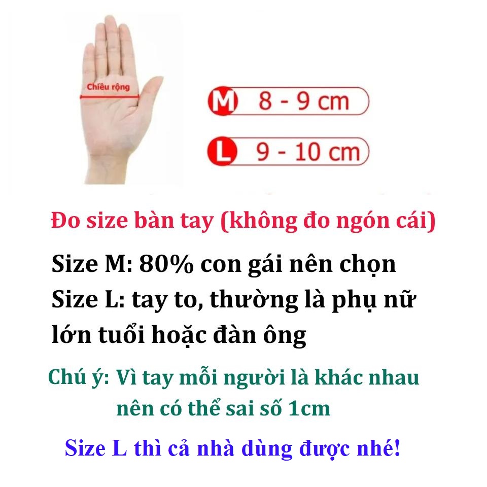 Găng Tay Cao Su, Bao Tay Rửa Chén, Hộp 30 Chiếc, Dùng Chế Biến Thực Phẩm, Rửa Chén Bát, Vệ Sinh Nhà Cửa