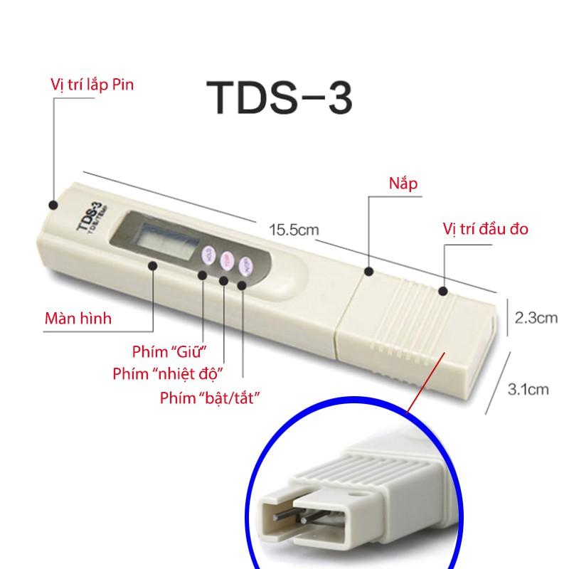 Bút đo lượng tạp chất – chất rắn có trong nước và nhiệt độ nước TDS3