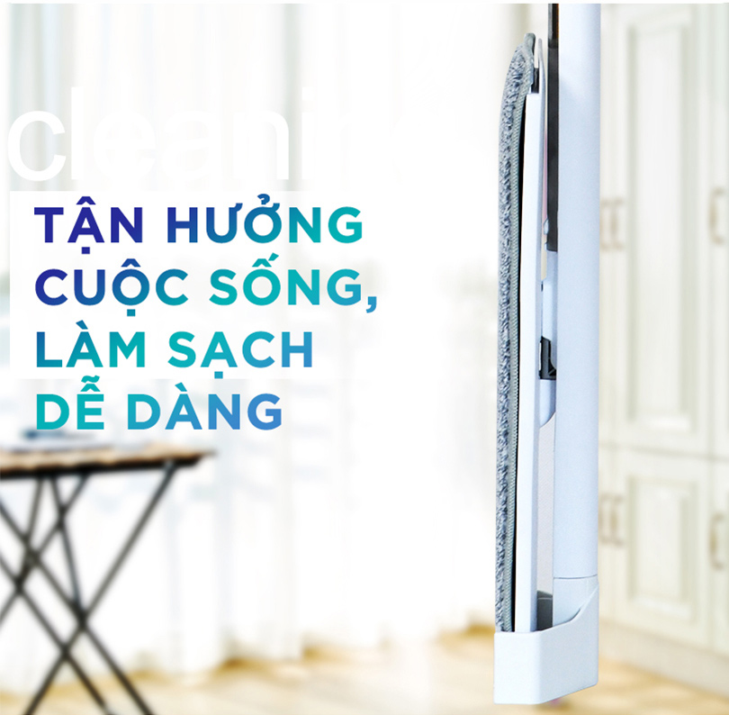 Cây Lau Nhà MyJae Đài Loan Sợi Polyester Kéo Vắt Thông Minh 360 Độ 125cm