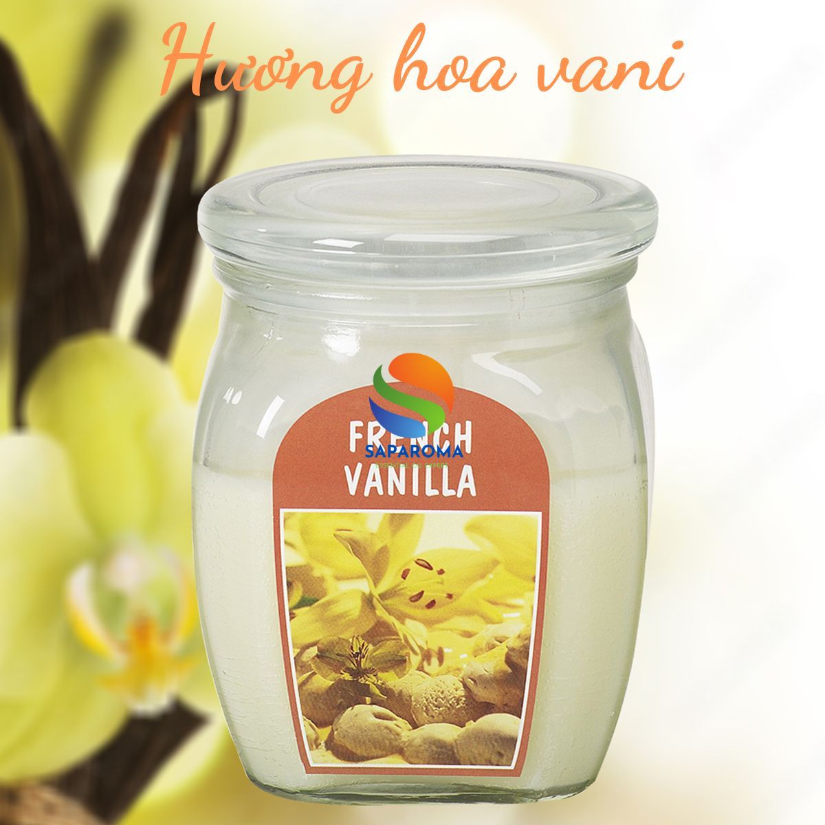 Hũ nến thơm tinh dầu Bolsius French Vanilla 305g QT024364 - hương hoa vani, nến trang trí, thơm phòng, thư giãn, Hỗ trợ khử mùi