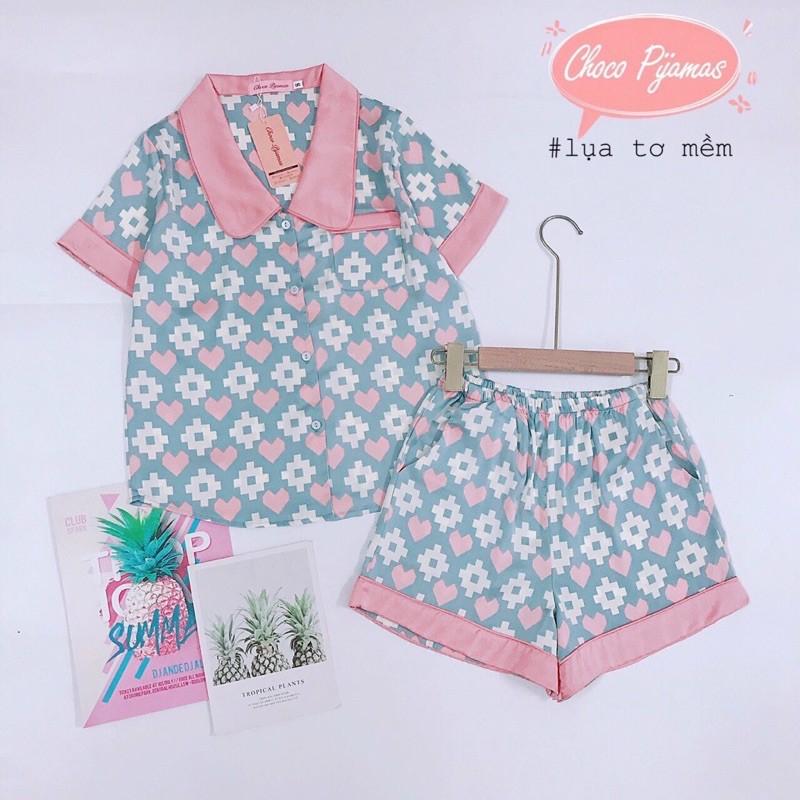 Đồ bộ Choco Pijama - Bộ ngủ lụa cao cấp đùi cộc chất siêu mát siêu mềm
