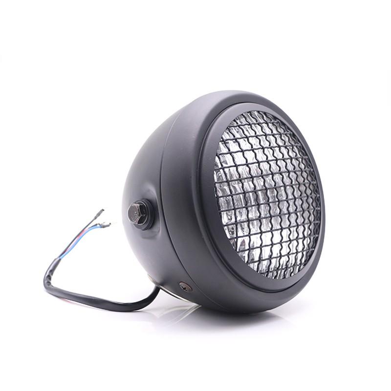 Đèn pha xe máy 12V 5.75 " Metal Grid retro cho Harley Cafe Racer