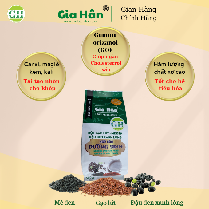 Bột Ngũ Cốc Thuần Chay GiahanFood , Bột ngũ cốc giúp cân bằng đường huyết, nguyên liệu thuần chay và bổ sung protein hoàn chỉnh , Bột ngũ cốc giàu chất xơ, đạm thực vật ,từ các hạt