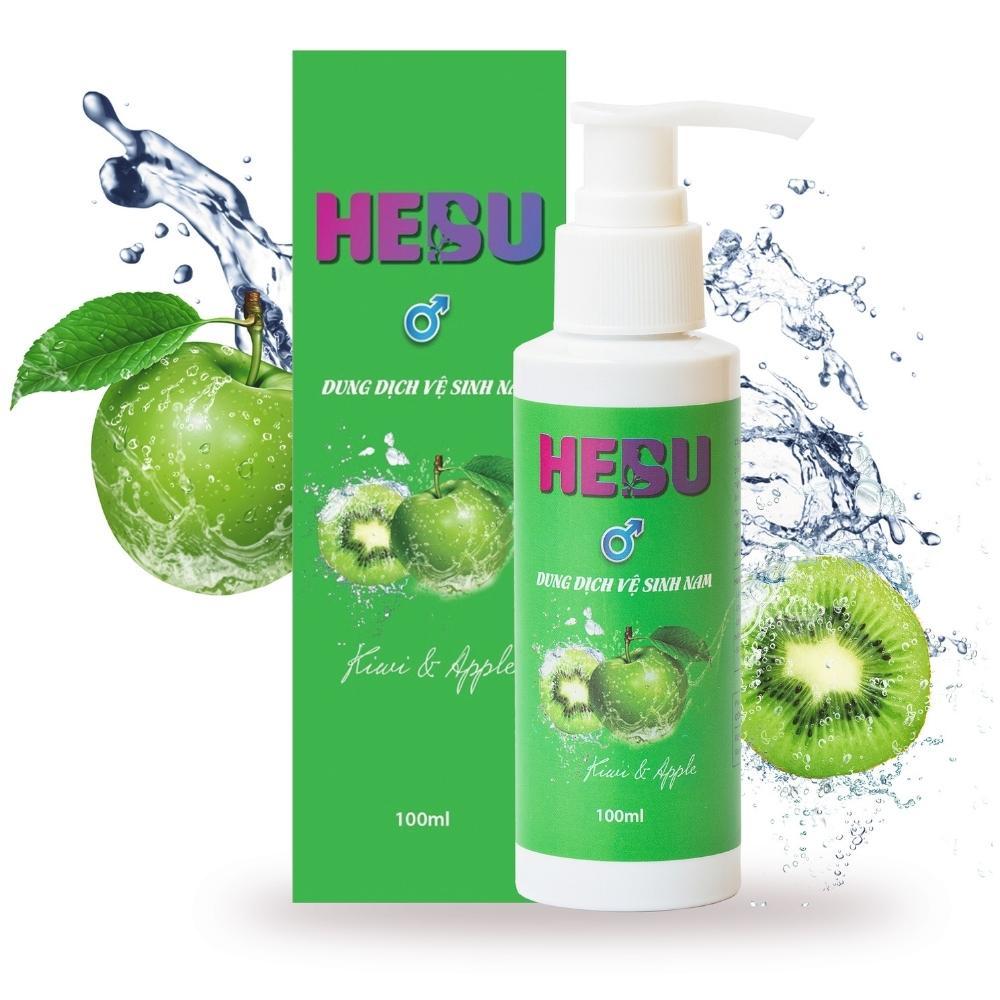 Dung dịch vệ sinh nam HEBU dạng gel hương táo kiwi giúp khử mùi tự nhiên lành tính và hỗ trợ giảm viêm ngứa chai vòi nhấn 100ml