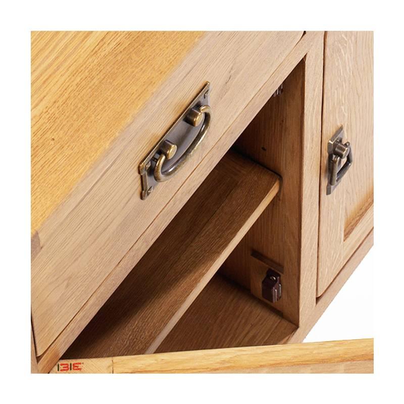 Tủ Chén Thấp 3 Cánh 3 Ngăn Rustic Gỗ Sồi IBIE