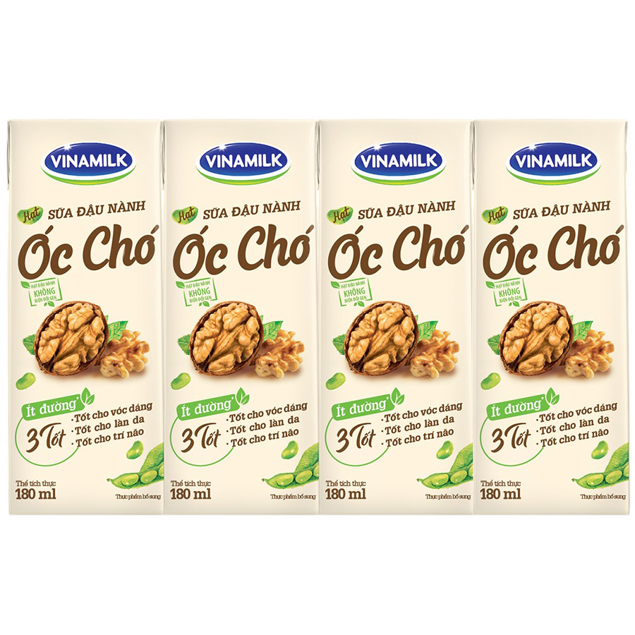 THÙNG SỮA ĐẬU NÀNH VINAMILK HẠT ÓC CHÓ -48 HỘP 180ML