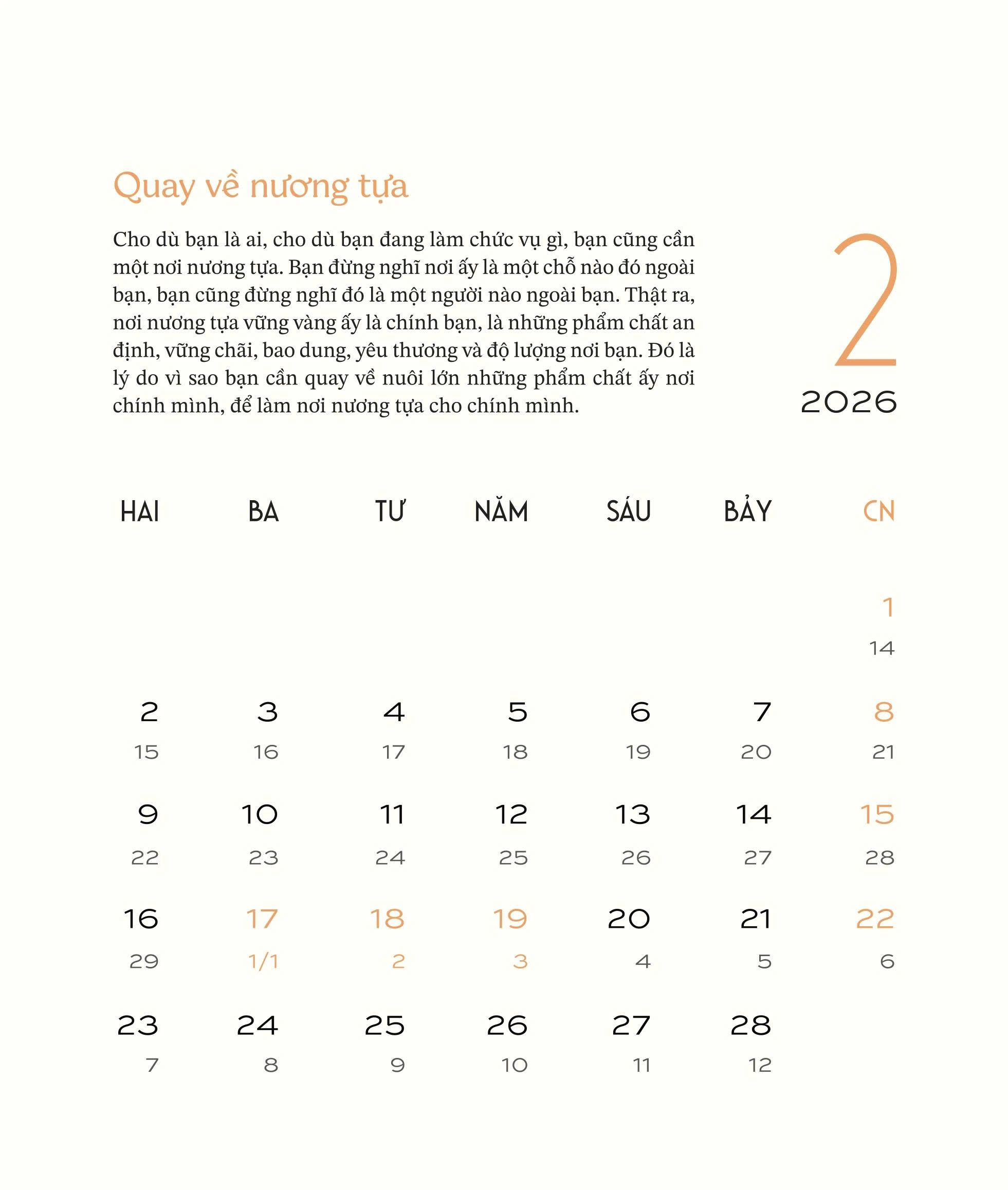 Lịch Bàn Osho 2026: 53 tờ (53 tuần + 1 bìa)