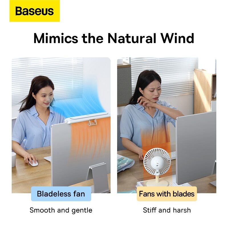 Quạt Gắn Màn Hình Kiêm Để Bàn Baseus Refreshing Monitor Clip-On &amp;amp; Stand-Up Desk Fan - Hàng Chính Hãng