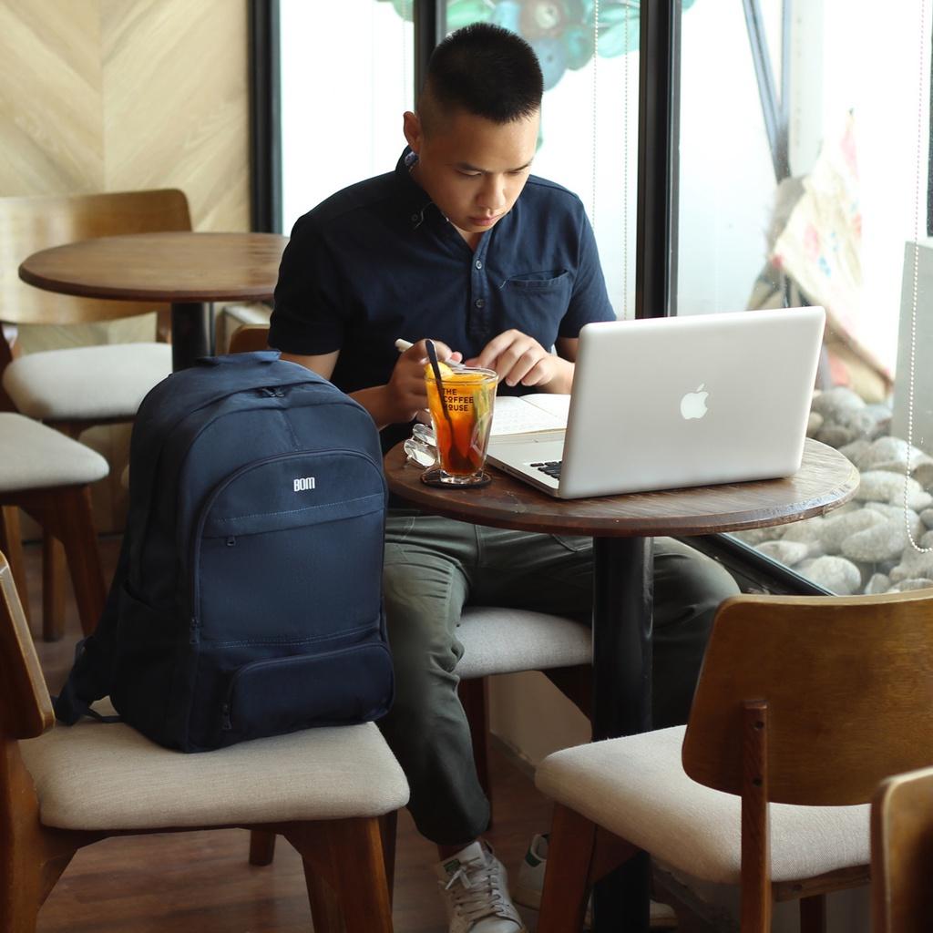 Balo học sinh, balo Laptop, chất dù cao cấp, ngăn chứa rộng rãi - BOM