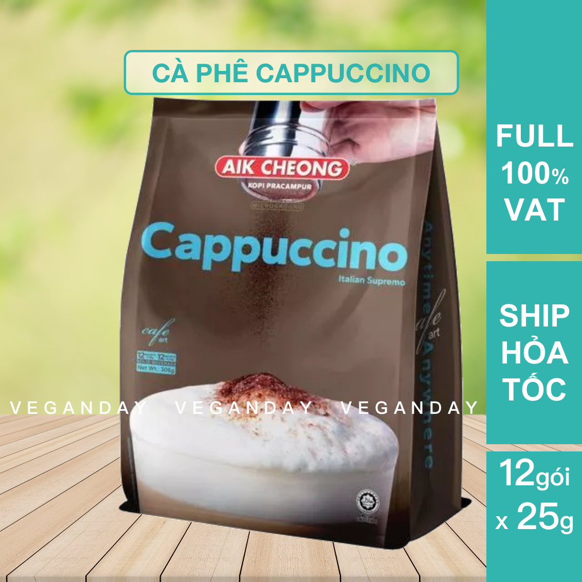 Cà Phê Cappuccino Aik Cheong Cafe Art 12 Gói x 25g