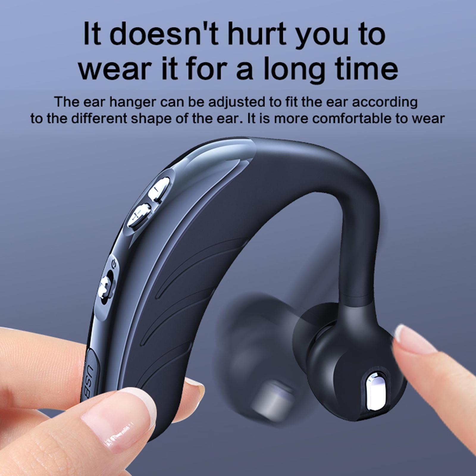 2X Wireless Bluetooth 5.1 Trucker Business Headphone Stereo Earbud Headset Black