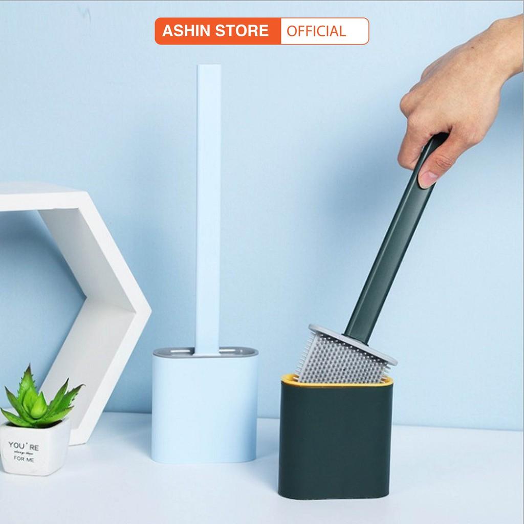 Bộ Cọ Toilet Silicon Nhà Vệ Sinh Có Kèm Hộp Đựng Dán Tường Kiểu Mới