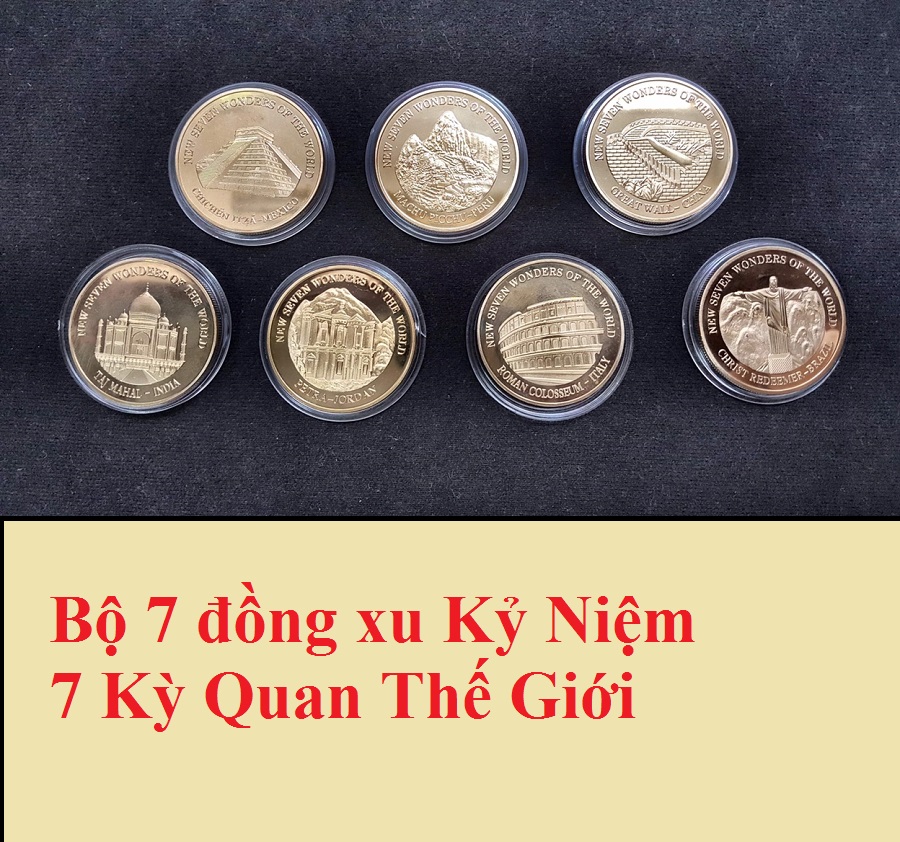 Bộ 7 đồng xu kỷ niệm 7 kỳ quan Thế Giới