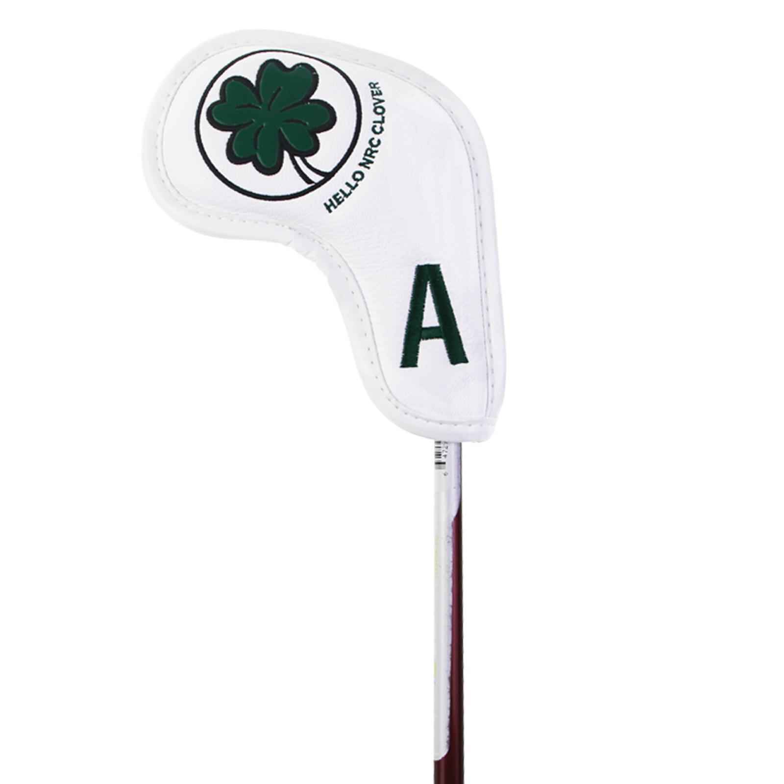 9pcs Leather Golf Iron Headcover Set Golf Club Head Covers Golf White