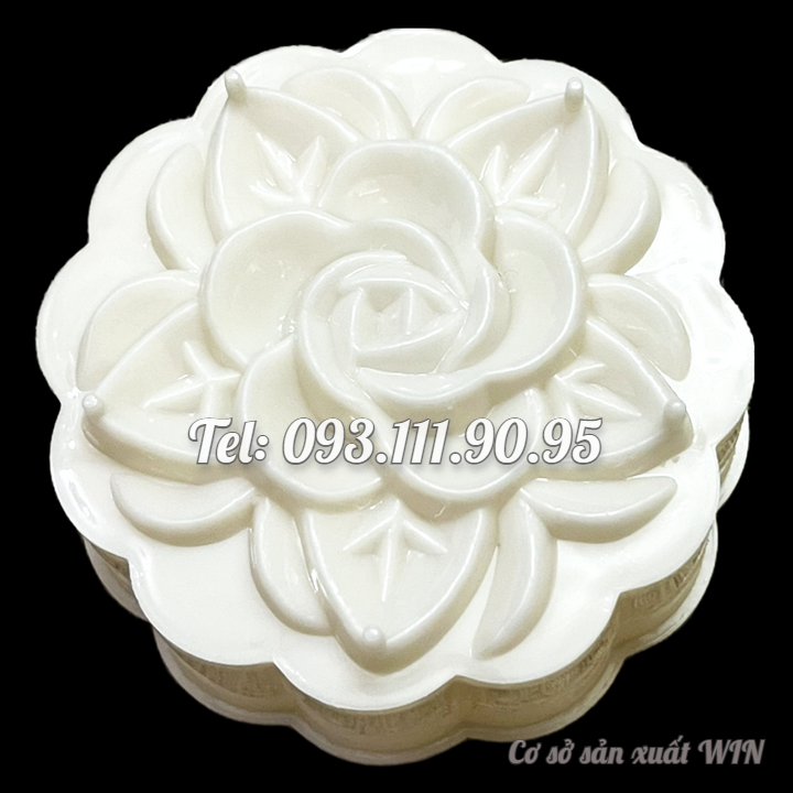 Khuôn rau câu trung thu hoa hồng 5 lá – Loại 10 cm – Mã số 1929