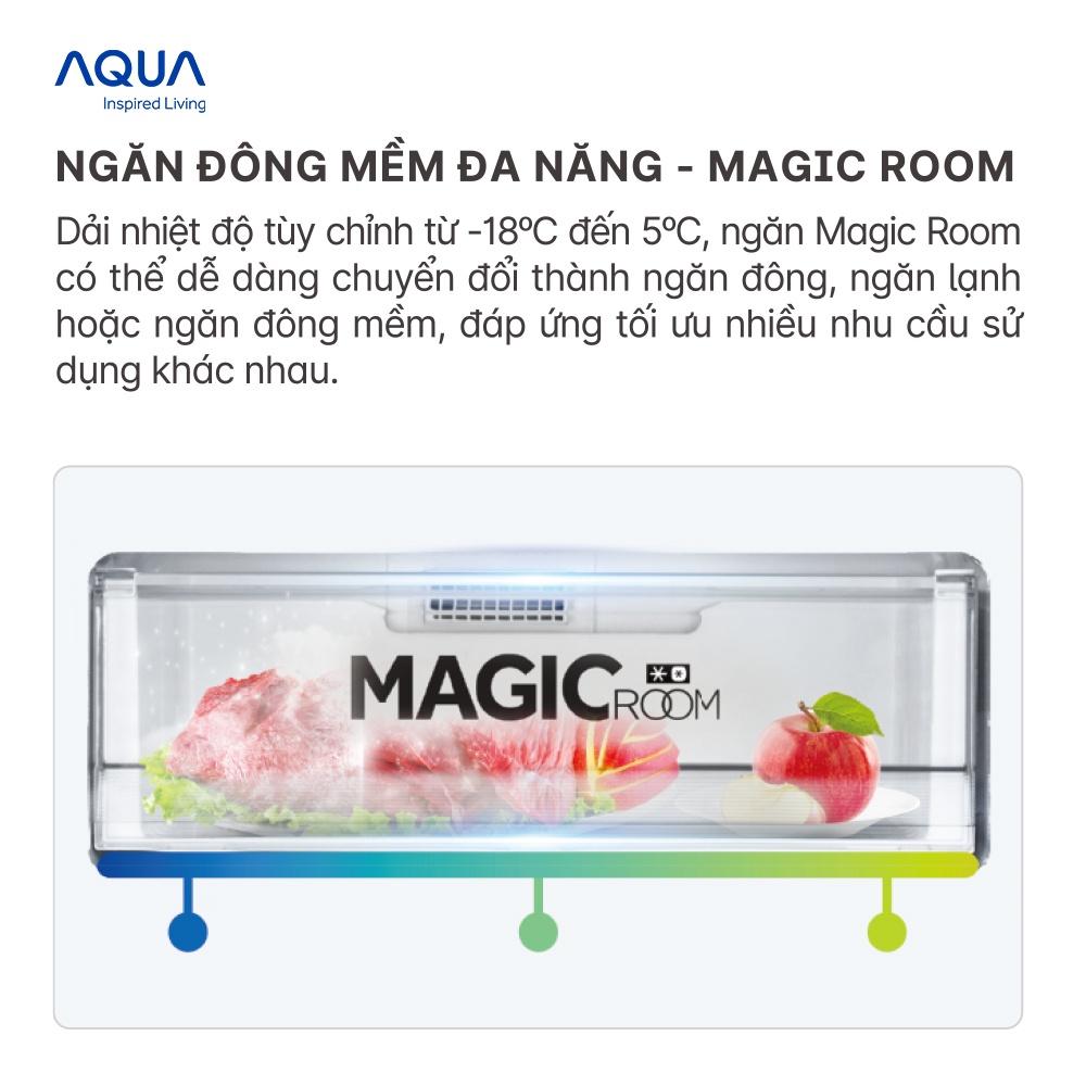 [Freeship toàn quốc - Bảo hành chính hãng 2 năm] Tủ lạnh ngăn đông dưới Aqua 320 Lít AQR-B379MA(WGB)