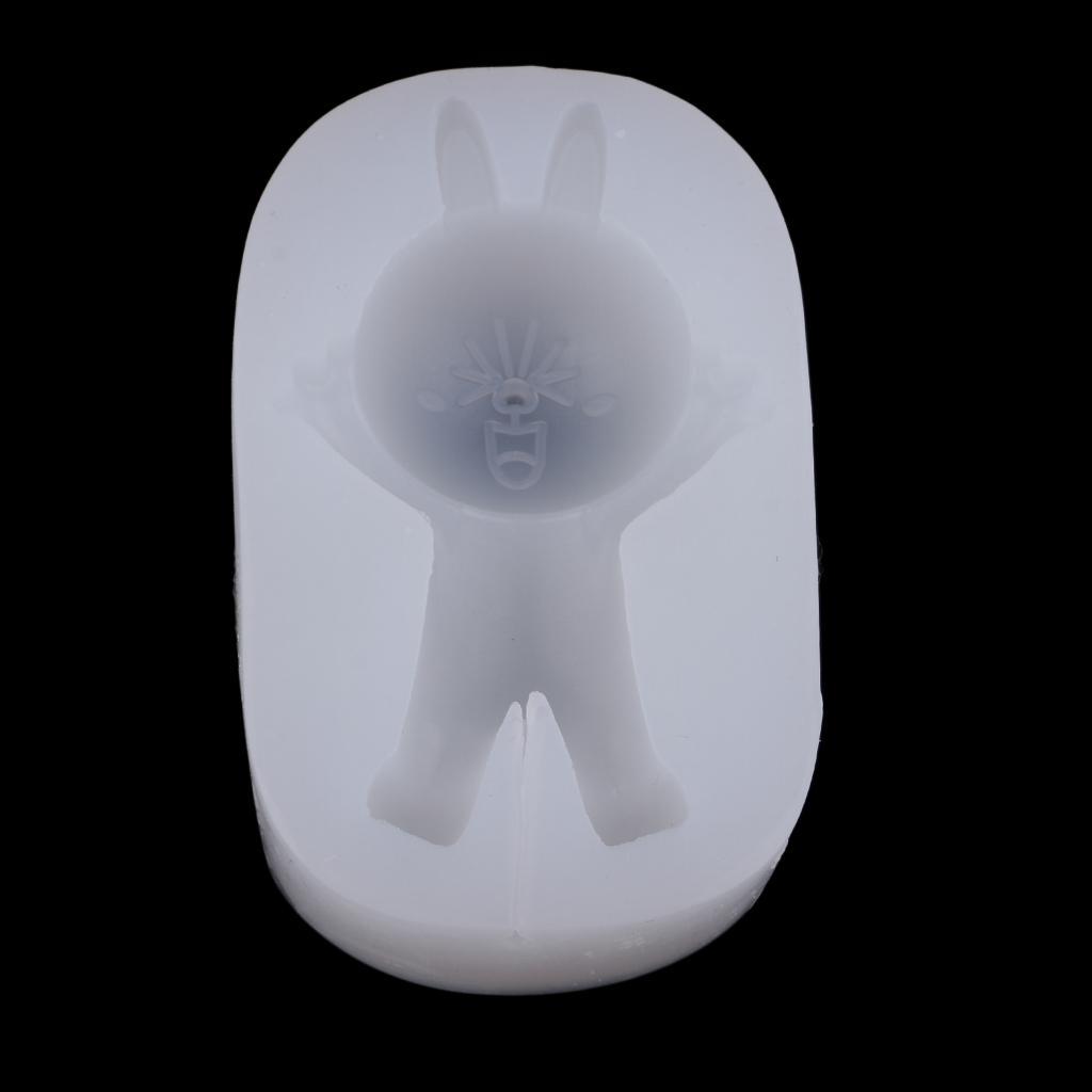 Silicone Chocolate Lollipop Mold With 2 Pieces Rabbit And Bear Shape Silicone Cake Mold Fondant Sugarcraft Baking Moulds Kitchen Cooking Tool