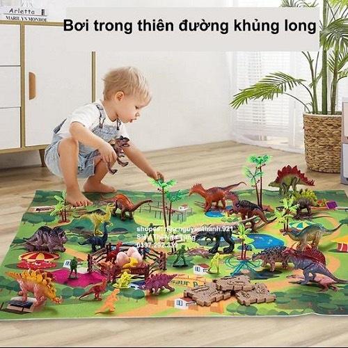 Hộp đồ chơi khủng long mô hình công viên động vật nhỏ nhỏ, xinh xinh. Chất liệu an toàn cho trẻ sơ sinh và trẻ nhỏ