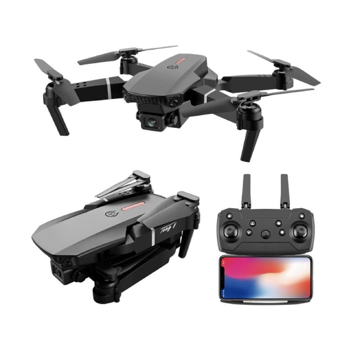 Flycam E88 Pro Drone 4K HD Có Định Vị 1080P WiFi Pin Khỏe Bay Xa 200M [Tặng kèm túi chống va đập]